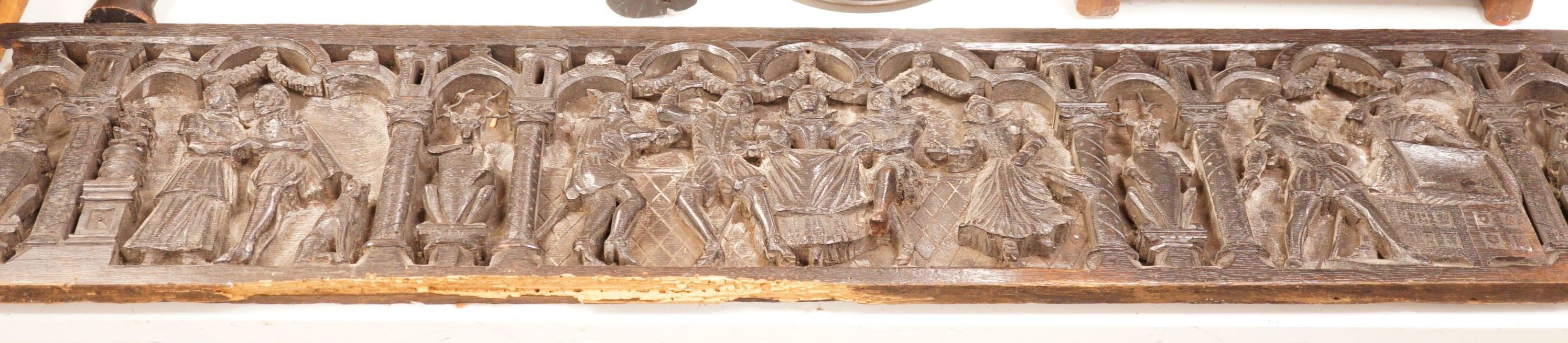 T. H. Bayly, Mistletoe Bough oak panel, with accompanying ‘Rogers’ book and poem, 122cm long